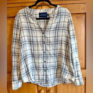 Calvin Klein Jeans Cream and Gray Flannel Shirt
